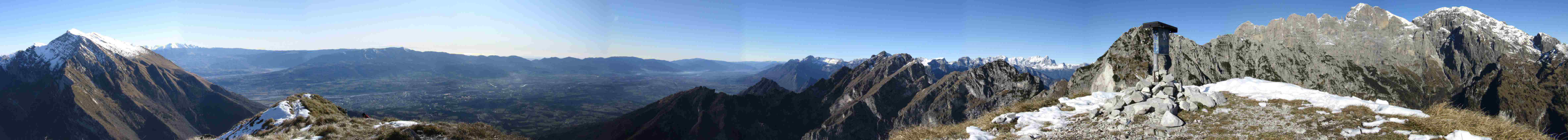 Monte Terne: bel Panorama sul gruppo della Schiara